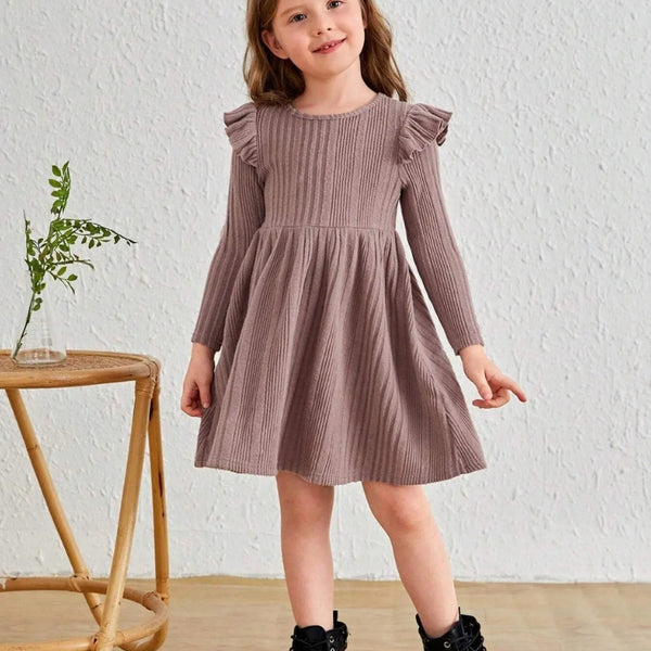 Robe pull maille évasé pour fille