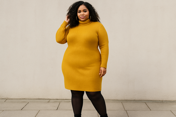 Comment porter une robe pull quand on est ronde ?