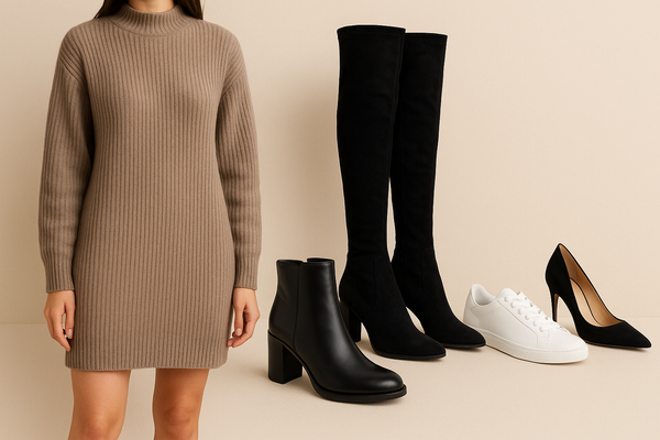 quelle chaussure mettre avec une robe pull