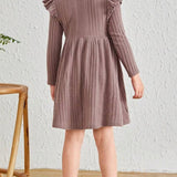 Robe pull maille évasé pour fille
