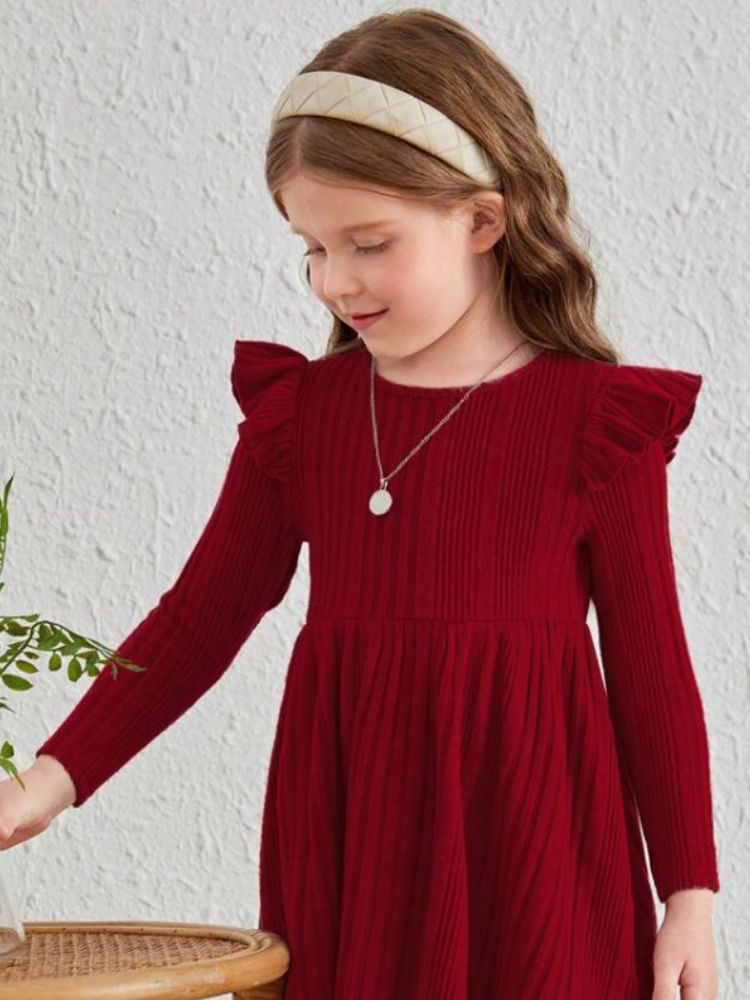 Robe pull maille évasé pour fille