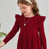 Robe pull maille évasé pour fille
