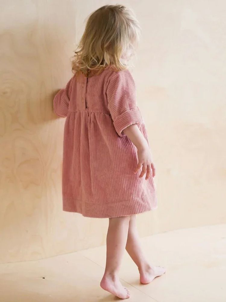 Robe pull pour fille en velours