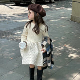 Robe pull blanche fillette