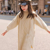 Robe pull col roulé fille