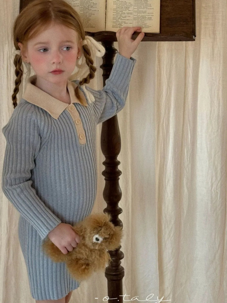 Robe pull fille maille douce