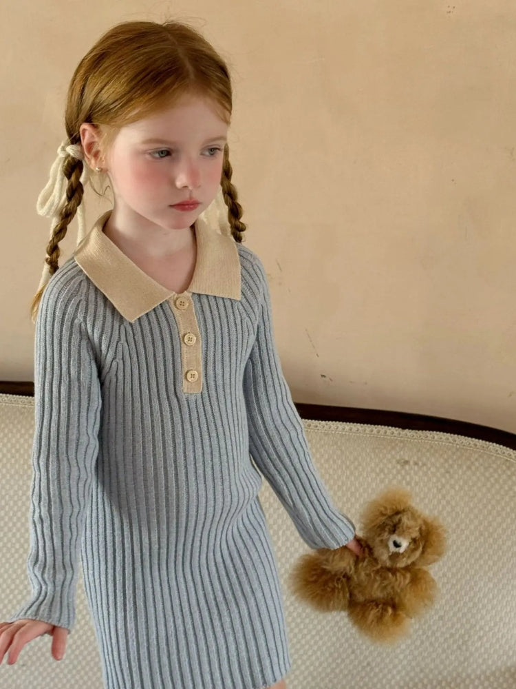 Robe pull fille maille douce