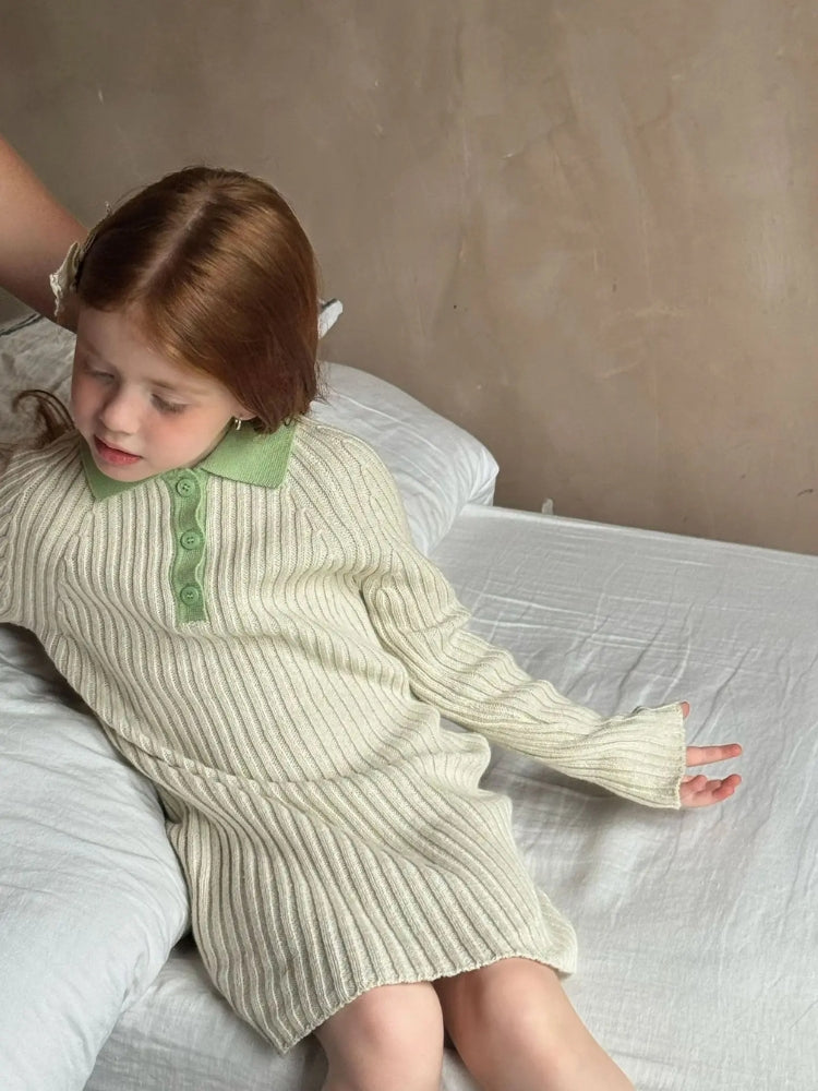 Robe pull fille maille douce