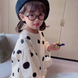 Robe pull fillette à pois