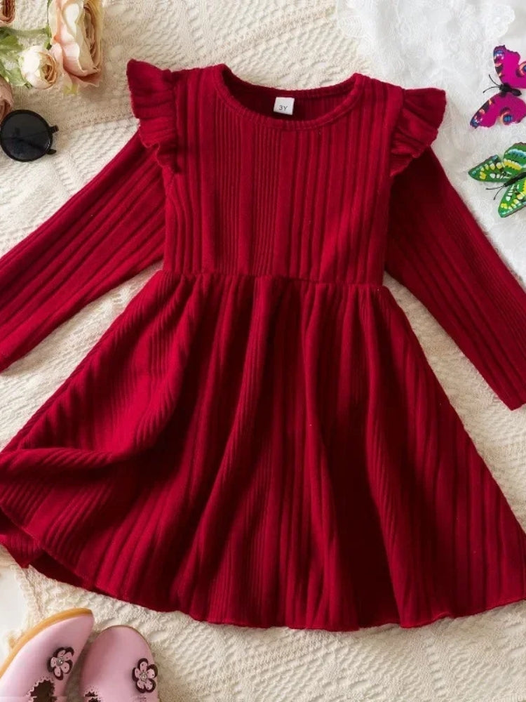 Robe pull maille évasé pour fille