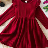 Robe pull maille évasé pour fille