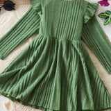 Robe pull maille évasé pour fille
