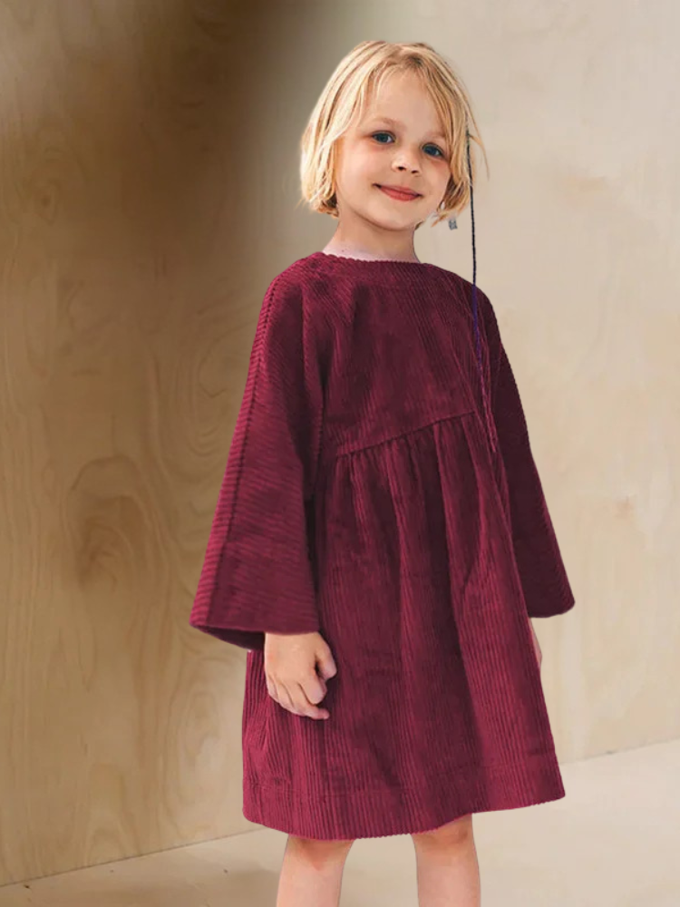 Robe pull pour fille en velour